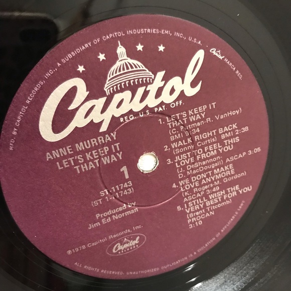 1978 Capital Records Anne Murray - Let's Keep It That Way ) Vinyl Record Album - Picture 6 of 6